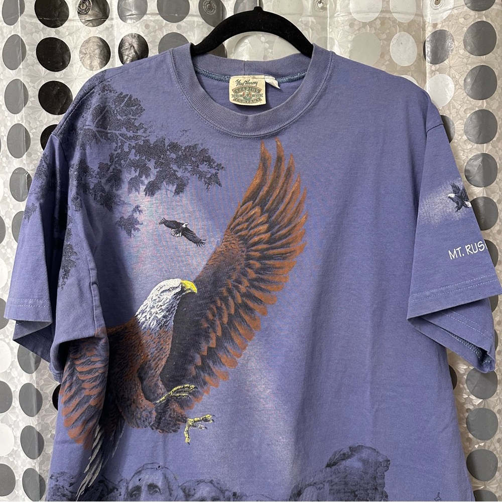 Vintage 90s Fred Harvey Mt Rushmore Eagle AOP Double Sided T-shirt Size XL